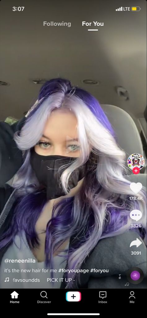 Purple Hair With Blonde Money Piece, Purple Money Piece, Purple Money, Purple Blonde Hair, Split Dye, Hairstyle For Women, Angled Bob Hairstyles, Side Swept Hairstyles, Money Piece