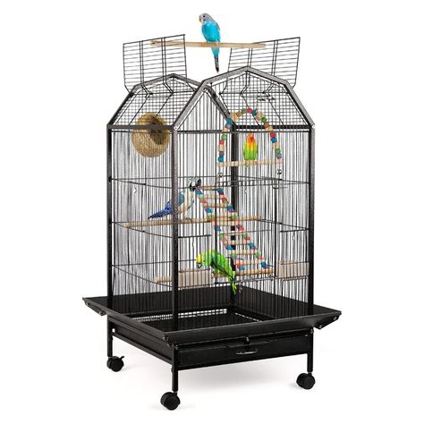 Stainless Steel Bird Open Top Cage | Stainless Steel Flight Houses - Steel Parrot - Aliexpress Parakeet Talking, Large Parrot Cage, Parakeet Food, Flight Cage, Parakeet Toys, Bird Flight, Parakeet Cage, Big Birds, Bird Cage Accessories