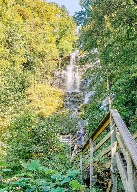 Guide to visiting Amicalola Falls State Park in Georgia. Amicalola Falls is Georgia's tallest waterfall! Hiking In Georgia, Georgia State Parks, Amicalola Falls, Visit Atlanta, Chattahoochee National Forest, Visit Georgia, Lodge Look, North Georgia Mountains, Georgia Mountains