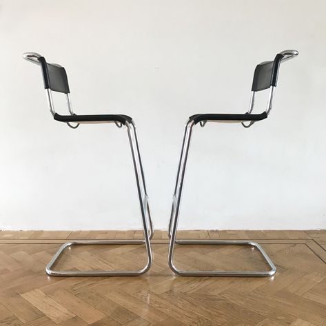 For sale: Pair of Bar stools by Mart Stam, 1970s Mart Stam, Bar Stool, Vintage Design, Stools, Bar Stools, 1970s, Bar, For Sale, Furniture