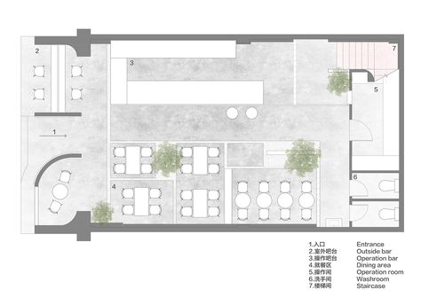 Gallery of Hui Coffee Lifestyle / Vanished Architecture - 43 Cafe Design Plan, Cafe Floorplans, Architecture Floor Plan, Coffee House Floor Plan, Cafe Architecture, Cafe Layout, Cafe Plan Architecture, Cafe Floor Plan Layout, Cafe Layout Plan