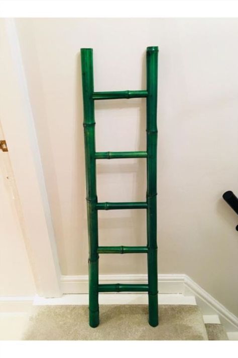 Ladders For Decoration, Bathroom Bamboo, Bamboo Ladder, Bamboo Ladders, Wall Ladder, Bamboo Crafts, Towel Rack, Custom Color, Custom Sizing