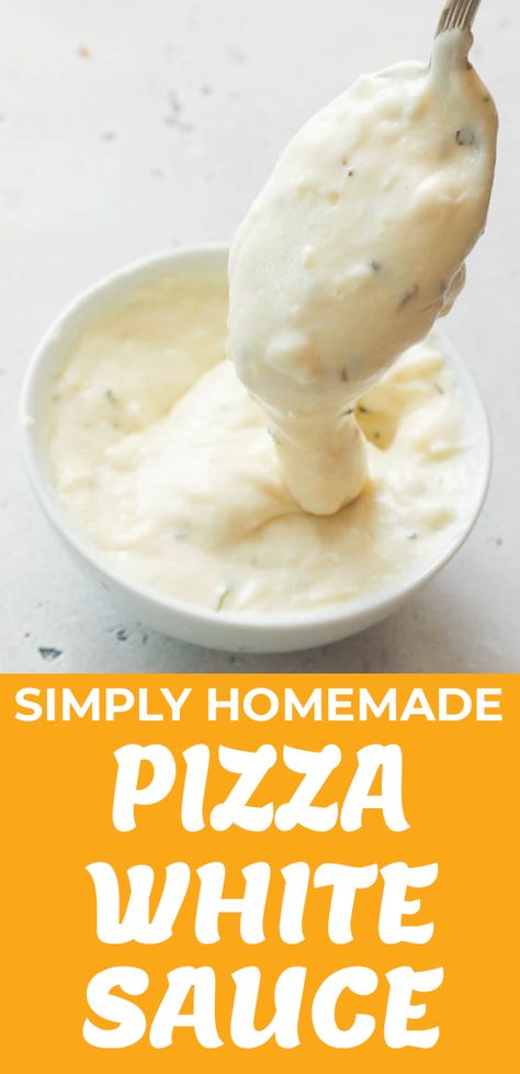 Pizza With White Sauce Recipe, Alpine Pizza Sauce Recipe, White Sauce Recipe For Pizza, How To Make White Pizza Sauce, White Sauce Pizza Toppings, White Sauce Pizza Ideas, Homemade Pizza White Sauce, Homemade White Sauce Pizza, Mayo Pizza Sauce