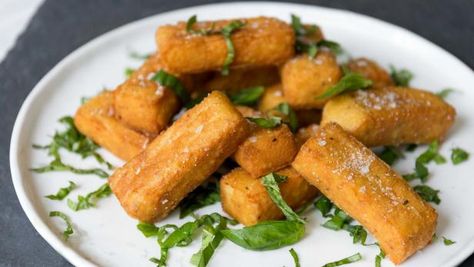 Chickpea Fries Mushroom Fries, Chickpea Fries, Parmesan Zucchini Fries, Prawns Recipe, Bean Dishes, Large Fries, Prawn Recipes, Parmesan Zucchini, Fries Recipe