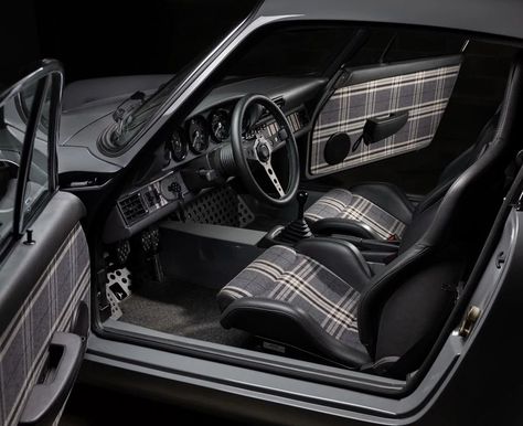 Restomod Interior, Porsche Restomod, Porsche Interior, Porsche Aircooled, Honda Acty, Singer Porsche, Bmw E21, Black Porsche, Automotive Upholstery