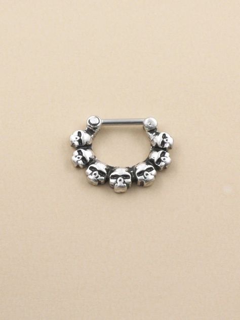 Skull Decor Nose Ring | SHEIN USA Men Piercing, Men's Piercings, Skull Decor, Estilo Punk, Style Punk, Watches Women Fashion, Punk Style, Nose Piercing, Punk Fashion