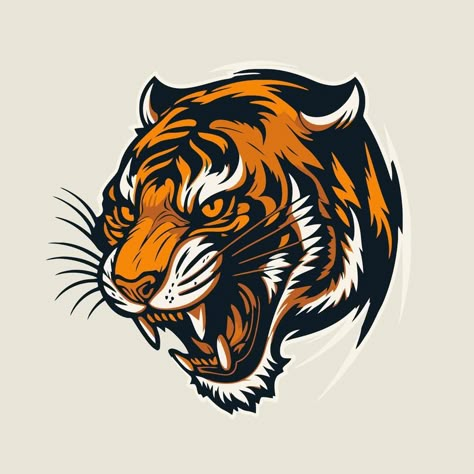 Tiger Mascot Design, Tiger Vector Logo, Tiger Head Illustration, Name Logo Ideas, Tiger Logo Design, Tiger Icon, Tiger Clipart, Logo Tiger, Tiger Vector