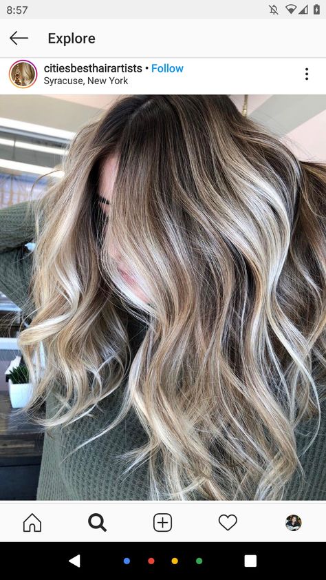 Beige Blonde Hair Balayage Dark Roots, Shadow Root Beige Blonde, Beige Blonde Balayage Dark Roots, Beige Blonde Shadow Root, Biolage Volumebloom, Hair Colouring, Hair Upstyles, Dark Hair With Highlights, Hair Balayage