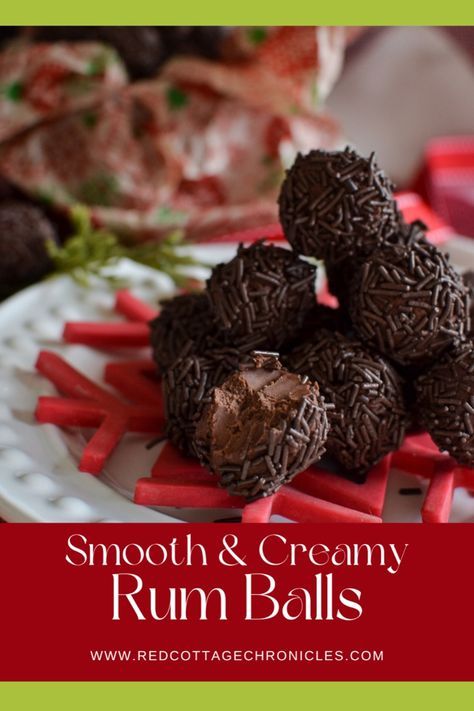 These old fashioned rum balls are velvety smooth and creamy.  A classic addition to any Christmas cookie tray. Christmas Booze Balls, Old Fashioned Rum Balls, Rum Balls Recipe, Christmas Cookie Tray, Chocolate Candy Recipes, Rum Balls, Kinds Of Cookies, Red Cottage, Cookie Tray