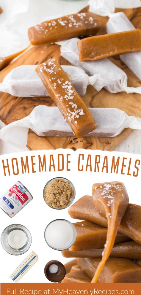 homemade caramels Carmel Recipe, Homemade Caramel Candy, Caramel Candies Recipe, Caramels Recipe, Homemade Caramel Recipes, Homemade Caramels, Caramel Candies, Baking Basket, Easy Candy Recipes