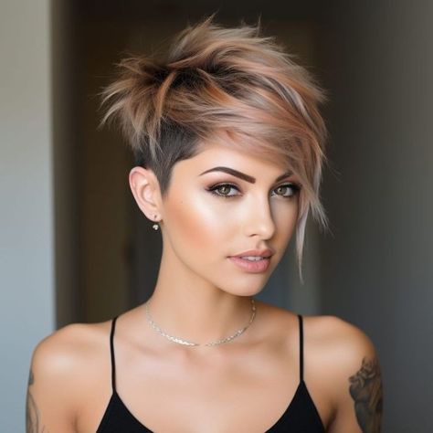 Balayage Short Hair, Balayage Short, Funky Short Hair, Edgy Haircuts, Messy Short Hair, Edgy Short Hair, Short Hair Balayage, Edgy Hair, Short Hair Color