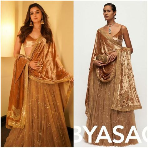 EatTweetBlog on Instagram: “Alia Bhatt X Sabyasachi • Stylist : @stylebyami • #AliaBhatt #sabyasachi #Fashion #Style” Roka Outfits, Alia Bhatt Lehenga, Lehenga Sabyasachi, Shadi Outfits, Beige Lehenga, Lehenga Ideas, Sabyasachi Lehenga, Lehenga Wedding, Sleeves Designs For Dresses