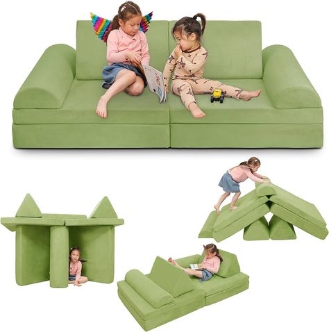 Amazon.com: Betterhood Play Couch Sofa for Kids Large Size, Modular Kids Play Couch, Kids Couch Building Fort for Playroom Bedroom, Children Convertible Foam Cushion Couch for Boys and Girls, Navy Blue : Home & Kitchen Bedroom Children, Play Couch, Kids Couch, Couch Sofa, Kids Play, Light Green, Convertible, Fort, For Kids