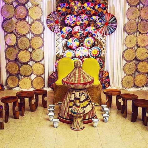 Traditional event ideas! #habesha #wedding #ideas #decor #melse #melsi #Repost @daniel_okbat ・・・ Beautiful Ethio Eritrean Cultural Backdrop , Mesob design made by small cultural stuff #culture #ethiopianwedding #eritreanwedding #habeshabrides #habeshawedding #habeshabride #backdrop #mesob #talent #creative #africansweetheartweddings #yycweddingplanner #rustic #rus... Ethiopian Melse Decoration, Ethiopian Decor, Eritrean Wedding, Eritrean Culture, Habesha Wedding, Ethiopian Wedding, Cultural Wedding, Ethiopian Traditional Dress, Wedding Backdrop Design