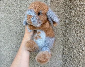 Holland Lop Bunny, Lop Bunny, Knit Bunny, Knitted Rabbit, Stuffed Rabbit, Easy Crochet Animals, Holland Lop, Animals Crochet, Crochet Inspo