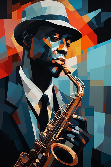 Amazing Midjourney Style managed by ThetaCursed, License: CC BY-NC 4.0 Jazz Pop Art, Jazz Art Abstract, Jazz Music Art, African Portraits Art, Arte Jazz, Painting Of A Man, Africa Art Design, Sailing Art, Gravity Fall