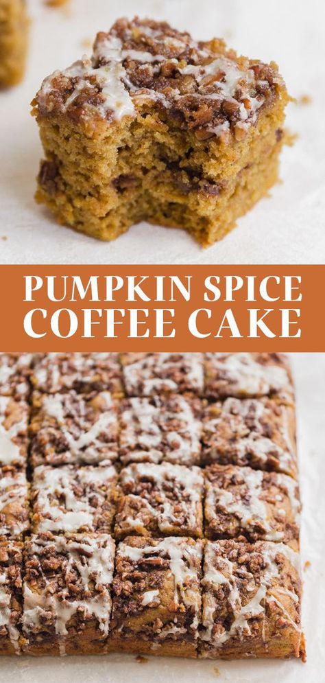 Pumpkin Spiced Coffee Cake, Cinnamon Streusel Pumpkin Coffee Cake, Pumpkin Baked Recipes, Healthy Pumpkin Spice Cake, Dairy Free Pumpkin Coffee Cake, Fall Breakfast Sweets, Easy Meals For Friends, Pumpkin Spice Baking Recipes, Pumpkin Coffee Cake Easy