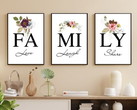 Set of 3 Family Floral Gallery Wall Art Floral Wall Art Print Set Housewarming Set of 3 Prints My Family Botanical Decor New Home Gift Ideas - Etsy Australia Floral Gallery Wall, New Home Gift Ideas, Home Gift Ideas, Hd Dark Wallpapers, Wall Art Floral, Botanical Decor, Set Of 3 Prints, Mural Floral, Gallery Wall Art