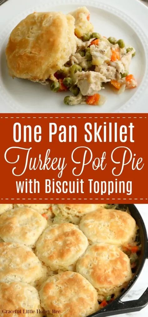 Turkey Pot Pie Easy, Pot Pie Recipe Easy, Turkey Pot Pie Recipe, Biscuit Crust, Turkey Pie, Turkey Pot, Turkey Pot Pie, Leftover Turkey Recipes, Pot Pies Recipes