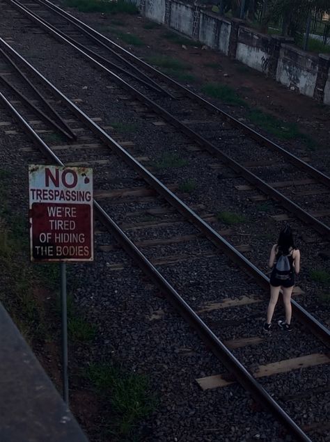 Runaway Train Aesthetic, Off The Rails Aesthetic, Uk Train Aesthetic, Aesthetic Train Ride, Annabelle Core Aesthetic, Railroad Tracks Aesthetic, Train Hopping Aesthetic, Train Track Aesthetic, Skipping Class Aesthetic