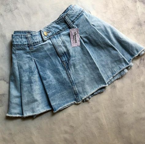 Short Pollera, Cute Dress Outfits, Trendy Skirts, Cute Skirts, Outfits Aesthetic, School Outfits, Cute Dresses, Denim Skirt, Denim Shorts