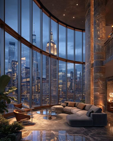 Apartamento New York, Dream Penthouse, Penthouse Aesthetic, Appartement New York, Penthouse Luxury, City Penthouse, Luxurious Houses, Penthouse Interior, Nyc Penthouse