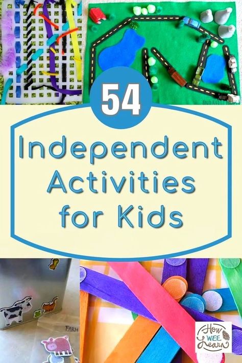 Time Activities For Kids, Experiments For Kids Easy, Spare Time Activities, Easy Preschool Crafts, Easy Kid Activities, Kids Activities At Home, Quiet Time Activities, Independent Activities, Quiet Activities