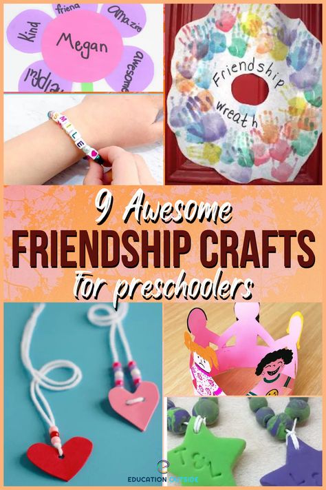 Friendship Art Ideas For Preschoolers, Friendship Art And Craft Preschool, Frienship Crafts Kids, Making Friends Art Preschool, Friends Art Activities Preschool, Friends Activity Preschool, All About My Friends Preschool, Friendship Themed Crafts, Love And Friendship Crafts For Kids