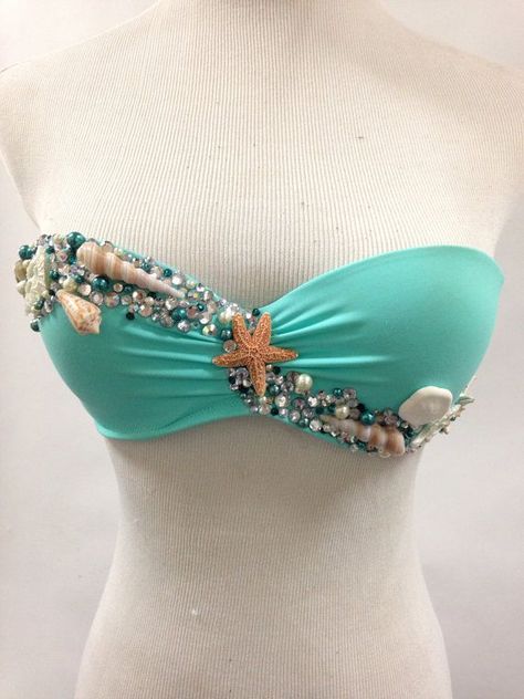 Diy mermaid top. Diy Mermaid Top, Mermaid Shell Top, Mermaid Costume Diy, Mermaid Swim, Mermaid Halloween Costumes, Diy Mermaid, Mermaid Bra, Mermaid Top, Mermaid Halloween