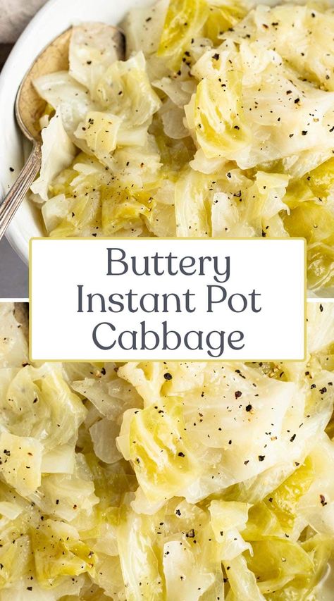 You can't go wrong cooking cabbage in the Instant Pot! This tasty, buttery recipe is so quick and easy, and uses pantry staple ingredients you probably have on hand right now. Try it once and you'll wonder why you weren't cooking cabbage this way all along! Cooking Cabbage, Buttery Recipes, Instant Pot Cabbage, Cook Cabbage, Cabbage Side Dish, Buttered Cabbage, Steamed Cabbage, Recipes List, Jennifer Brown