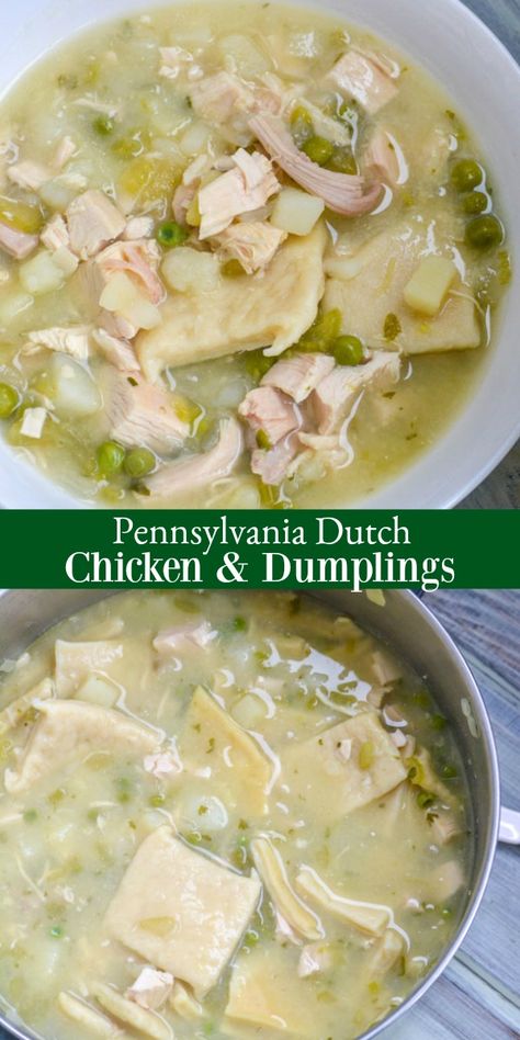 Pennsylvania Dutch Dumplings, Pa Dutch Chicken And Dumplings, Pot Pie Noodles Pennsylvania Dutch, Rotisserie Chicken Dumplings, Amish Pot Pie, Pennsylvania Dutch Recipes, Mennonite Recipes, Chicken Dumplings, Dumplings For Soup