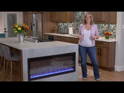 Recessing a Fireplace into a Kitchen Island | Model ReModel - YouTube Fireplace In Kitchen Island, Fireplace Kitchen Island, Kitchen Island With Fireplace, Kitchen Banquet Seating, Fireplace In Kitchen, Fireplace Kitchen, Kitchens Cabinets, Banquet Seating, Kitchen Fireplace