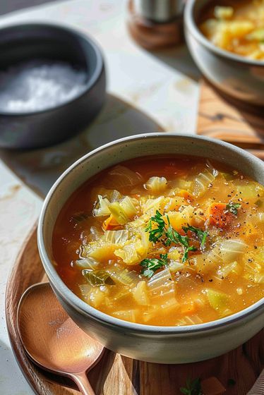 This Cabbage Fat-Burning Soup is the ultimate low-calorie, veggie-packed meal for detoxing and weight loss! Loaded with cabbage, carrots, celery, and bell peppers in a flavorful broth, it's not only satisfying but also incredibly easy to make. Perfect for a light, nourishing lunch or dinner. Save this recipe and enjoy a healthy, delicious meal today! #cabbagesoup #detoxsoup #healthyeating #weightloss #lowcaloriediet #cleaneating Healthy Cabbage Soup Recipes, Lunches Under 300 Calories, Detox Cabbage Soup, Cabbage Hamburger Soup, Healthy Cabbage Soup, Cabbage Fat Burning Soup, Packable Lunches, Bell Pepper Soup, Cabbage Soup Diet Recipe