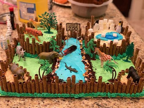 Zoo Birthday Cake, Jungle Birthday Cakes, Zoo Cake, Zoo Birthday Party, Animal Birthday Cakes, Dinosaur Birthday Cakes, Jungle Birthday Party, Jungle Cake, Safari Cakes