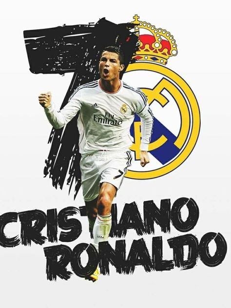 Cr7 Logo, Football Painting, Real Madrid Cr7, Football Paintings, Real Madrid Logo, Themed Bookmarks, Real Madrid Cristiano Ronaldo, Football Jokes, Real Madrid Soccer