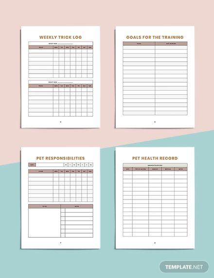 Dog Training Tracker, Dog Training Template, Dog Training Planner, Dog Training Schedule Planner, Pet Planner Ideas, Dog Training Journal, Dog Training Planner Free, Free Printable World Map, Training Planner