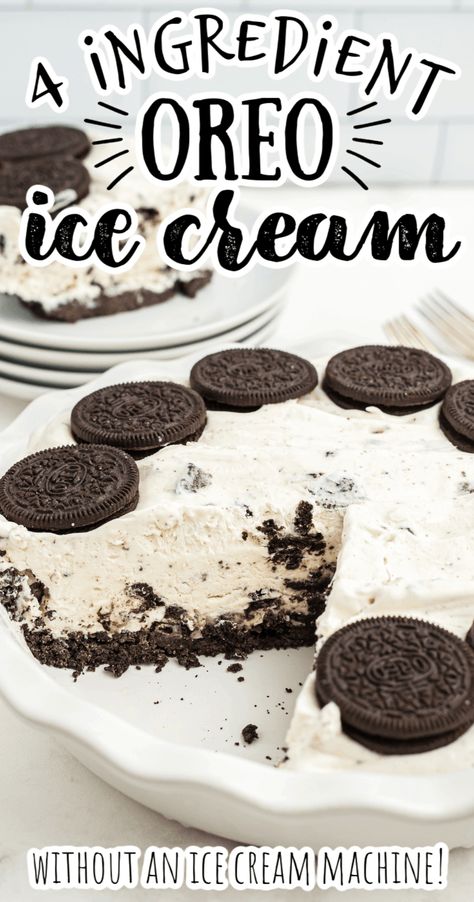 Homemade Ice Cream Pie, Oreo Ice Cream Pie, Oreo Ice Cream Recipe, Homemade Oreo Ice Cream, Oreo Ice Cream Sandwich, Ice Cream Pie Recipe, Oreo Ice Cream Cake, Ice Cream Pie, Oreo Cream