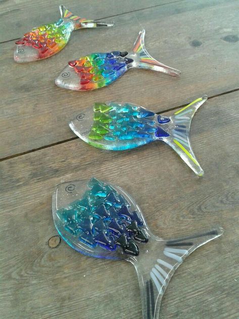 Kiln Carving Ideas, Fused Glass Mermaid, Fused Glass For Beginners, Fused Glass Suncatchers, Fused Glass Ideas For Beginners Free Pattern, Fused Glass Fish, Peaceful Blue, Glass Art Design, Fused Glass Wall Art