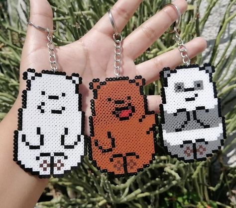 Cute Perler Beads, Cute Perler, We Bear Bears, Melt Beads Patterns, Hamma Beads Ideas, Easy Perler Bead Patterns, Bear Bears, Melty Bead Patterns, Pearl Beads Pattern