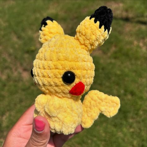 day 29 of AmiguruMay! a little electric buddy 💛⚡️ Pattern: Head and Body from @stitch_and_sprout_markets Bulbasaur pattern Ears and Tail from @tinyclove ‘s Pikachu pattern! • • • • • • • • • #amigurumi#amigurumay#plushie#plushies#crochet#crochetaddict#handmade#yarn#yarnaddict#yarnlove#smallbusiness#smallbusinessowner#soft#toys#textile#textileart#art#artist#etsy#etsyseller#etsyshopowner#etsyshop#pokemon#pokémon#pikachu#crochetpokemon#gaming#nintendo#nintendoswitch Nintendo Crochet Patterns, Crochet Bulbasaur, Pikachu Pattern, Nintendo Crochet, Crochet Pikachu, Pride Crochet, Plushies Crochet, Pikachu Crochet, Gaming Nintendo