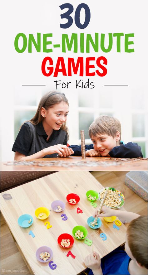 29 Exciting and Easy One-minute Games For Kids Games For Little Kids, Easy Games For Kids, One Minute Games, Birthday Games For Kids, Minute Games, Indoor Games For Kids, Minute To Win It Games, Minute To Win It, Fun Games For Kids