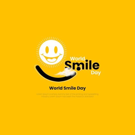 Smile Day Creative Ads, World Smile Day Creative Ads, Creative Ads Ideas, Smile Logo, Smile Day, World Smile Day, Diy Tray, Illustration Creative, Tray Diy