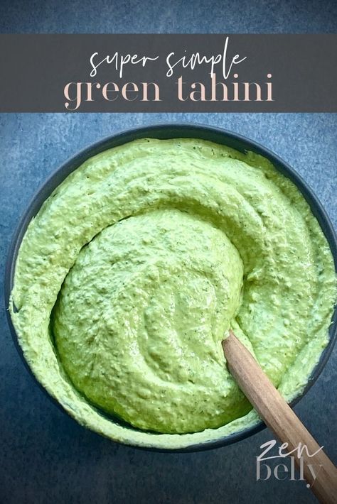 Green Sauces, Green Tahini Sauce, Healthy Sauce, Lamb Koftas, Green Tahini, Tahini Dressing Recipe, Tahini Dip, Nutritarian Diet, Vegan Sauce