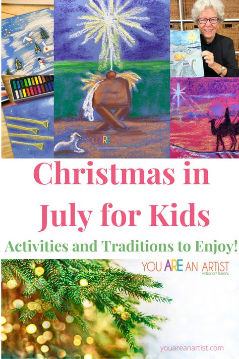 Christmas in July for Kids: Activities And Traditions To Enjoy! - You ARE an ARTiST! Christmas In July Games For Kids, Christmas In July Kids Activities, Christmas In July Preschool Activities, Christmas In July Activities For Kids, Christmas In July Crafts For Kids, July Activities For Seniors, Christmas In July Activities, Camp Christmas, Christmas Homeschool