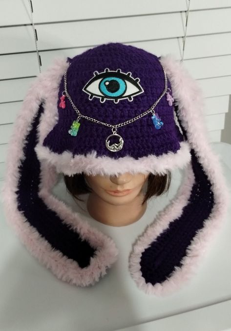 Fuzzy Crochet, Cute Hat, Crochet Bucket Hat, Crochet Bunny, Bucket Hats, Bunny Ear, Look Stylish, Soft Yarn, Acrylic Yarn