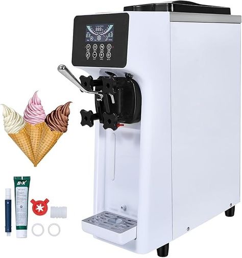 Amazon.com: VEVOR Commercial Ice Cream Machine, 10.6 QT/H Yield, 1000W Single Flavor Countertop Soft Serve Ice Cream Maker, with 4L Hopper 1.6L Cylinder, LCD Panel Auto Clean Pre-cooling, for Restaurant Snack Bar: Home & Kitchen Commercial Ice Cream Machine, Soft Serve Ice Cream Machine, Electric Ice Cream Maker, Food Tool, Serve Ice Cream, Yogurt Maker, Soft Serve Ice Cream, Lcd Panels, Ice Cream Machine