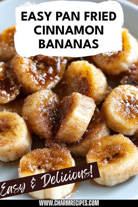 Treat yourself to a delightful dessert with these Easy Pan Fried Cinnamon Bananas. This quick recipe involves nicely caramelized bananas seasoned generously with cinnamon and sugar. Perfect for breakfast, as a delicious snack, or a last-minute dessert, this simple yet satisfying dish will elevate various meals. Just slice your ripe bananas and sauté them in butter until golden brown, sprinkling a little sugar and cinnamon to finish. Enjoy the warm, sweet, and aromatic flavors that make for a fantastic sweet dish! Breakfast With Bananas Easy, Cinnamon Recipes Easy, Fried Banana Recipes, Banana Walnut Pancakes, Cinnamon Bananas, Dessert Quick, Brown Sugar Recipes, Homemade Flour Tortillas, Breakfast Recipes Sweet