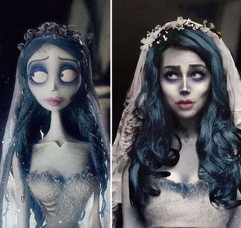 Corpse Bride Makeup, The Corpse Bride, Emily Corpse Bride, Corpse Bride Costume, Halloweenský Makeup, Bride Costume, Amazing Halloween Makeup, Halloween Makeup Inspiration, Halloween Costume Outfits