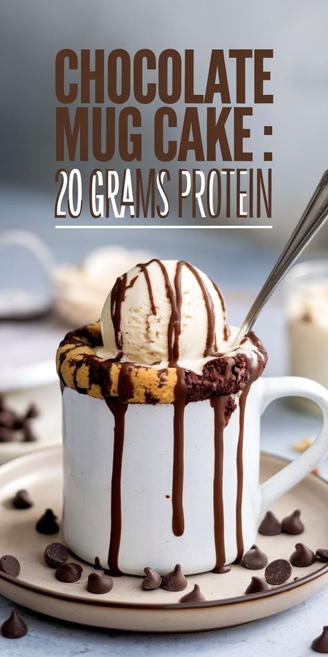 High Protein Desserts Chocolate Protein Mug Cake Recipe You Need to Try Chocolate Chip Mug Cake Healthy, Chocolate Chip Protein Mug Cake, Protein Muffin In A Mug, High Protein Mug Cake Low Carb, Mug Protein Brownie, Protein Brownie Mug Cake, Protein Powder Mug Cake Microwave, Protein Cake In A Mug, Easy Protein Desserts