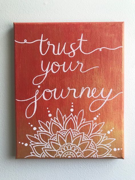 acrylic painting - quote art - inspirational quote - mandala painting - trust your journey - dorm room decor - wedding art - wedding gift - quote painting - birthday gift Quote Mandala, Acrylic Painting Ideas For Beginners, Trust Your Journey, Quote Painting, Easy Acrylic Painting Ideas, Painting School, Canvas Acrylic Painting, Painting Ideas For Beginners, Acrylic Painting Ideas